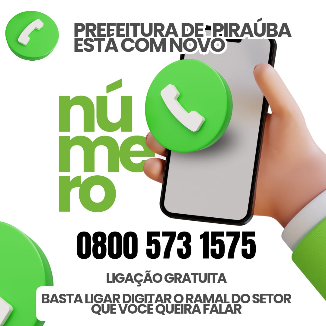 A Prefeitura está com novo número para contato!!!